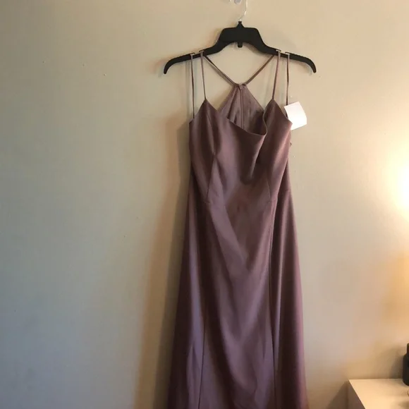 Amsale Taryn Mauve Crepe Dress - Picture 4 of 11
